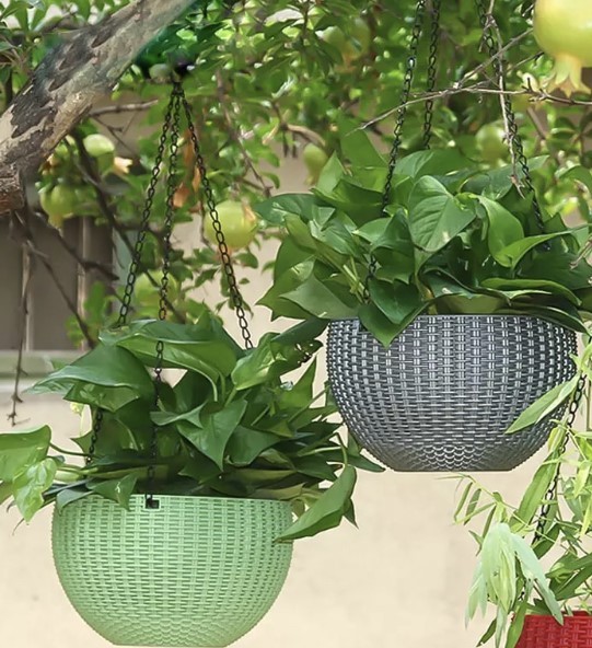 Hangpot in grijs Hart voor Plant